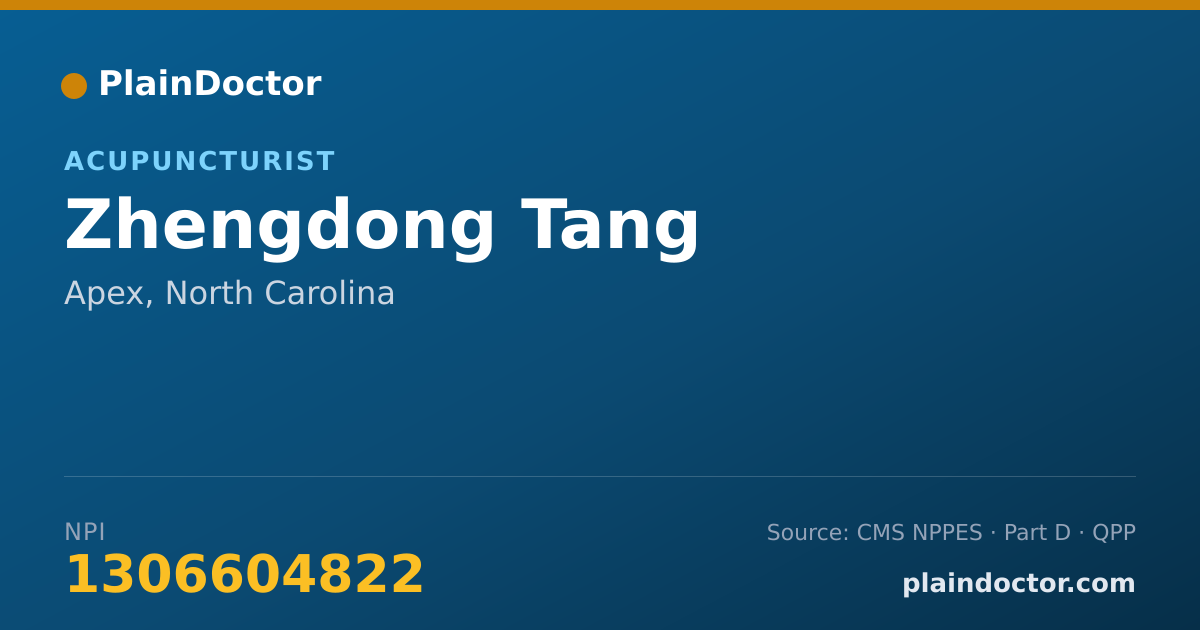 Shareable card for Zhengdong Tang - Acupuncturist, Apex, NC