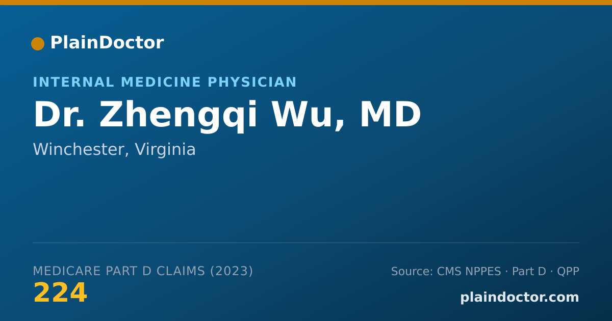 Shareable card for Zhengqi Wu, MD - Internal Medicine Physician, Winchester, VA