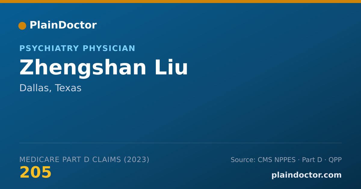 Shareable card for Zhengshan Liu - Psychiatry Physician, Dallas, TX