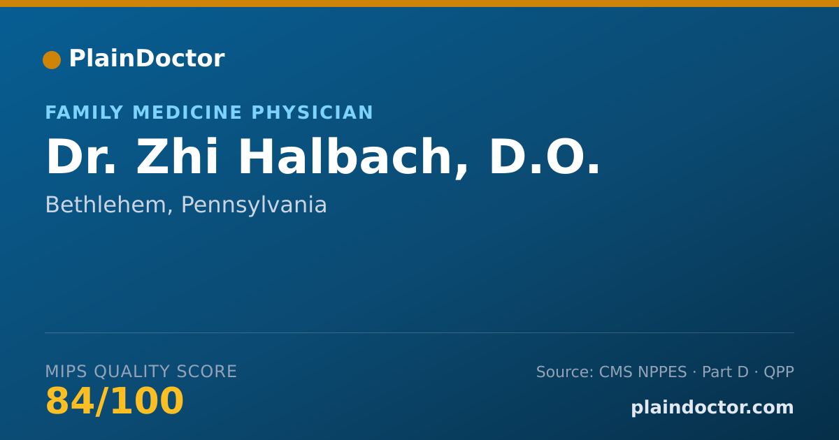 Shareable card for Zhi Halbach, D.O. - Family Medicine Physician, Bethlehem, PA