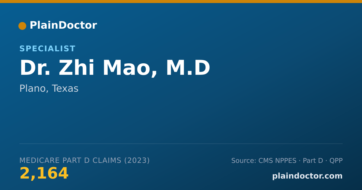 Shareable card for Zhi Mao, M.D - Specialist, Plano, TX