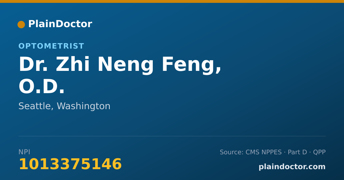 Shareable card for Zhi Neng Feng, O.D. - Optometrist, Seattle, WA