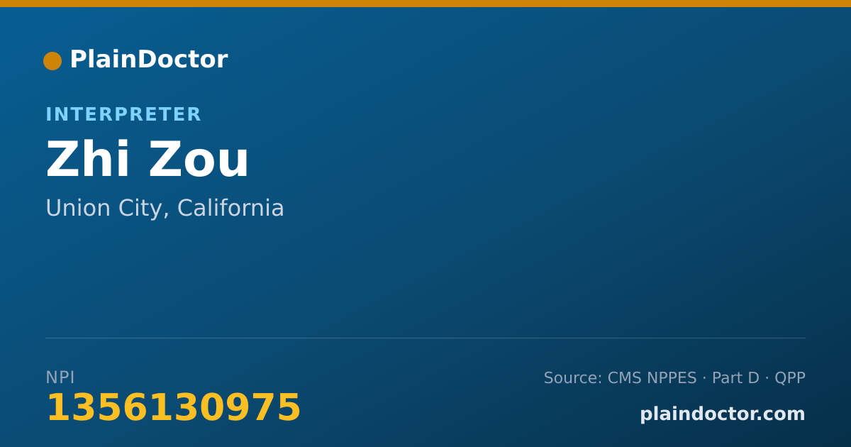 Shareable card for Zhi Zou - Interpreter, Union City, CA
