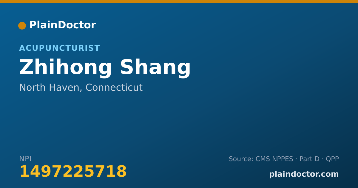 Shareable card for Zhihong Shang - Acupuncturist, North Haven, CT