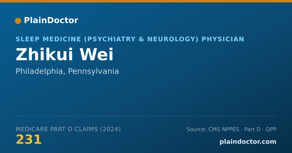 Shareable card for Zhikui Wei - Neurological Surgery Physician, Philadelphia, PA