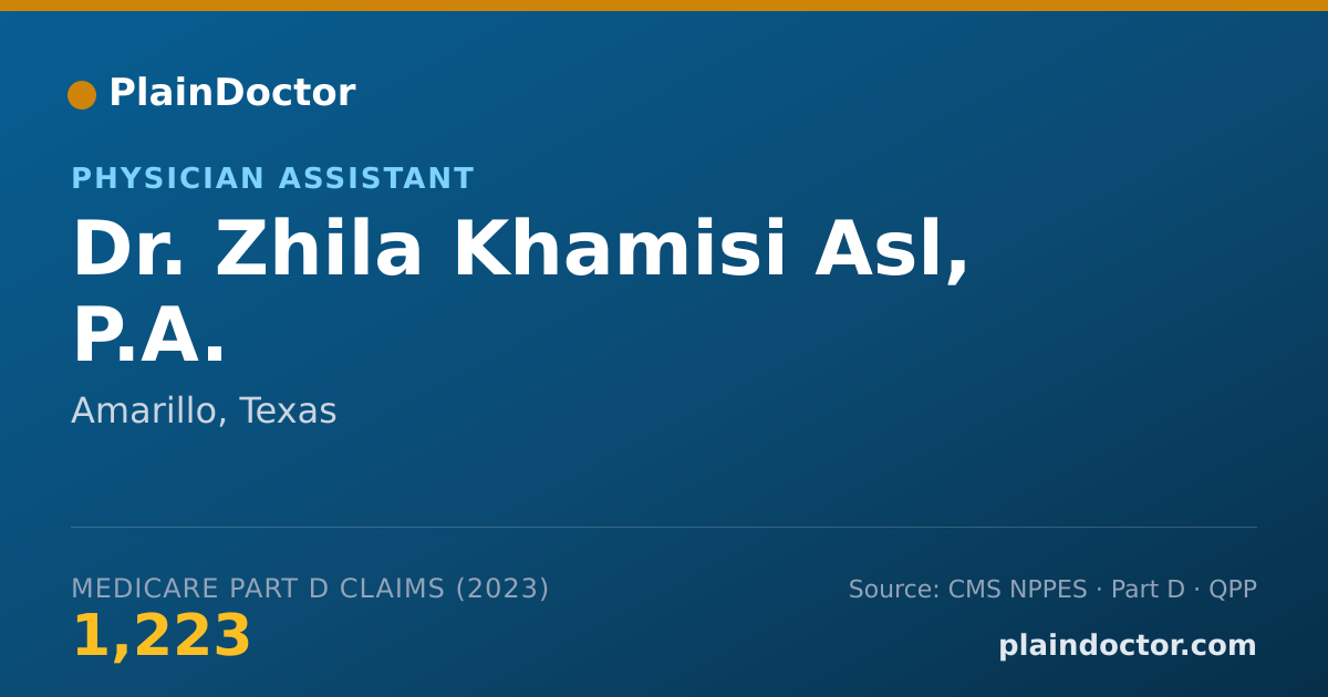 Shareable card for Zhila Khamisi Asl, P.A. - Physician Assistant, Amarillo, TX