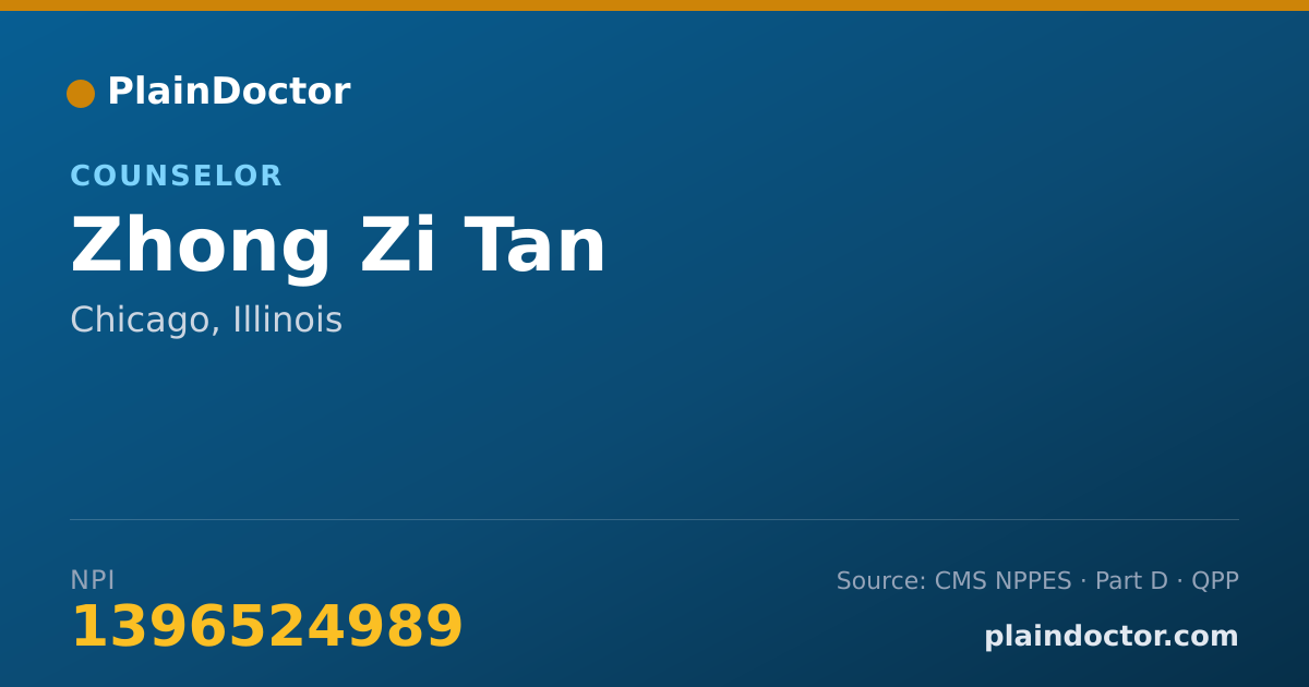 Shareable card for Zhong Zi Tan - Counselor, Chicago, IL
