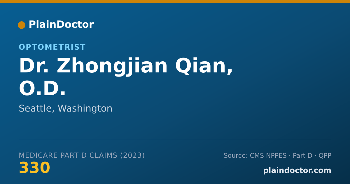 Shareable card for Zhongjian Qian, O.D. - Optometrist, Seattle, WA