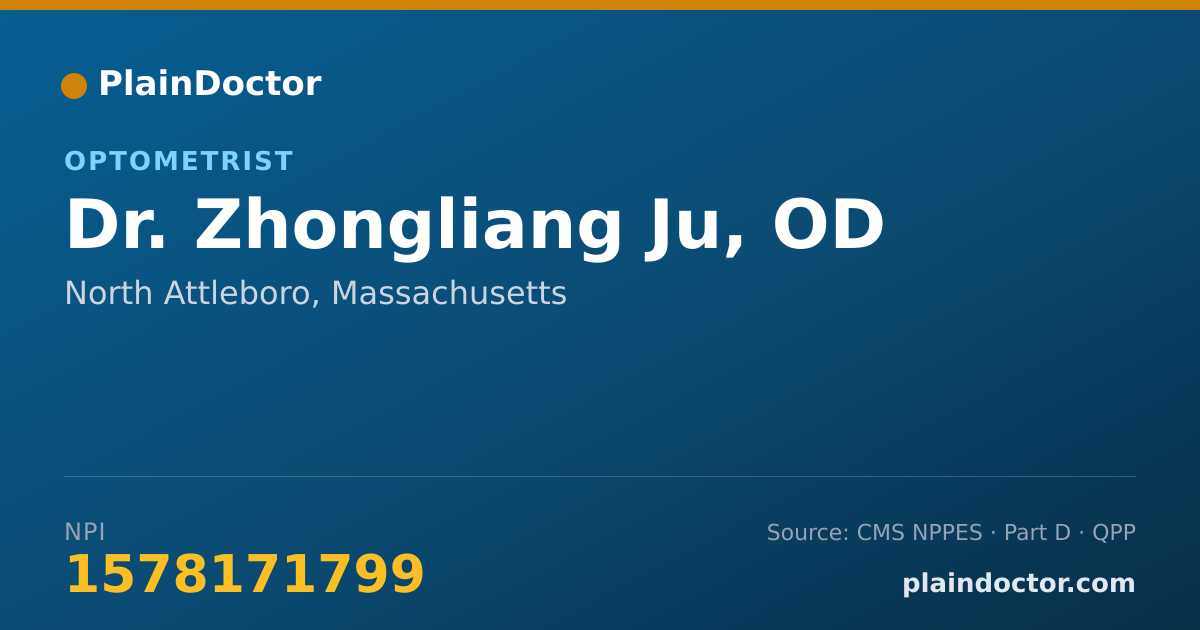 Shareable card for Zhongliang Ju, OD - Optometrist, North Attleboro, MA