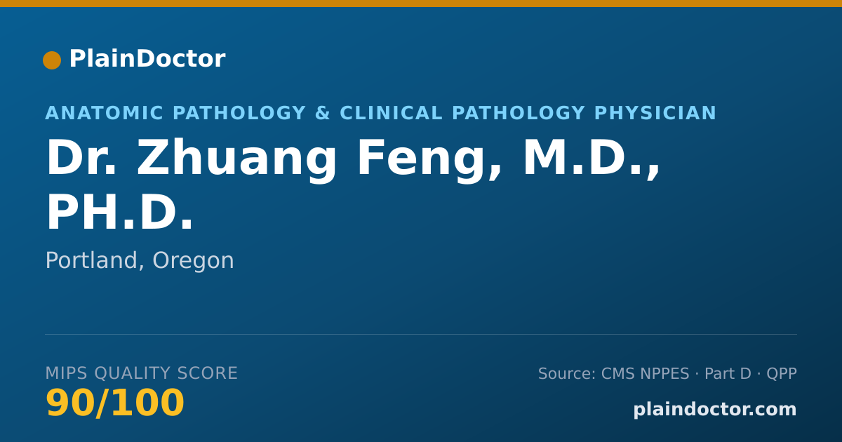Shareable card for Zhuang Feng, M.D., PH.D. - Anatomic Pathology & Clinical Pathology Physician, Portland, OR
