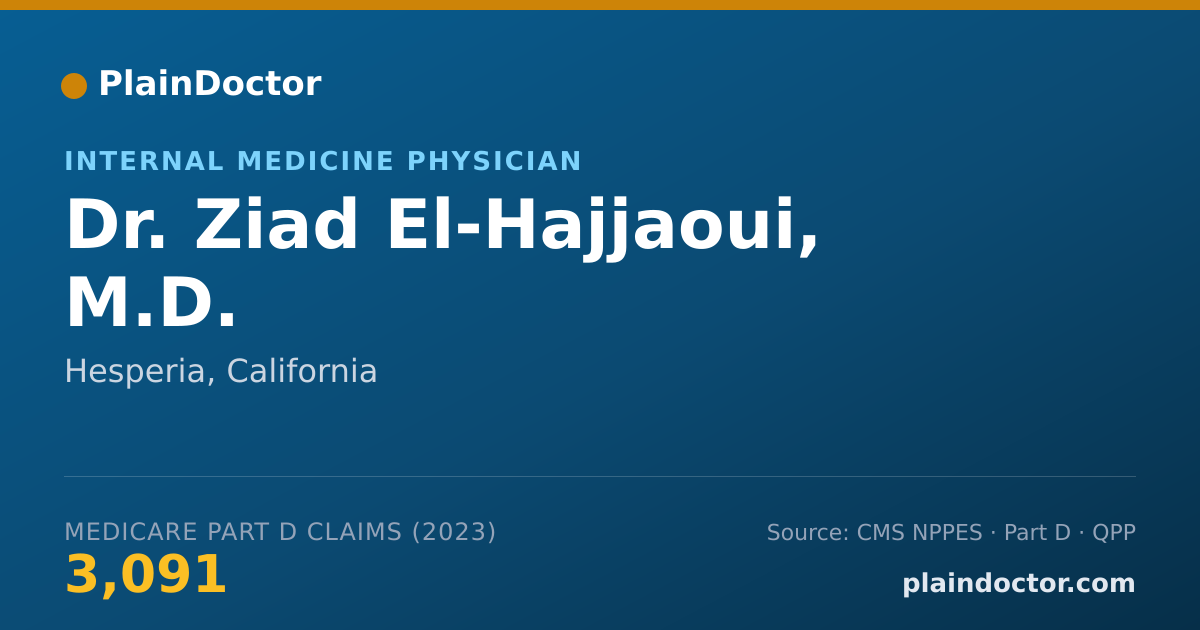 Shareable card for Ziad El-Hajjaoui, M.D. - Internal Medicine Physician, Hesperia, CA