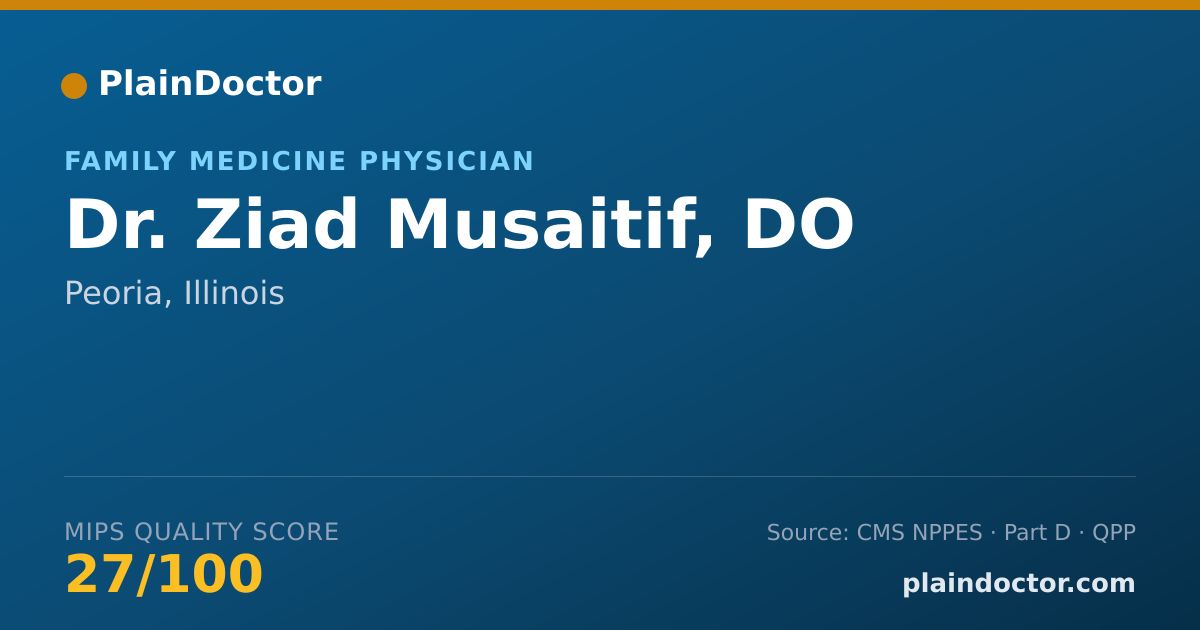 Shareable card for Ziad Musaitif, DO - Family Medicine Physician, Peoria, IL