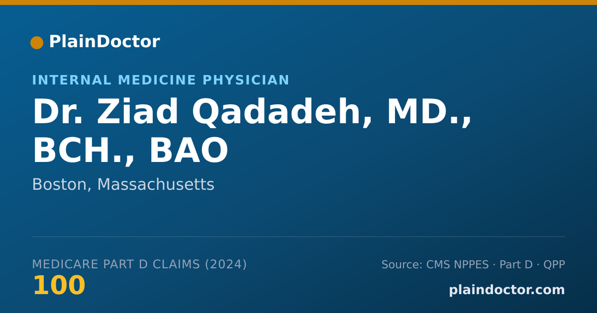 Shareable card for Ziad Qadadeh, MD., BCH., BAO - Internal Medicine Physician, Boston, MA
