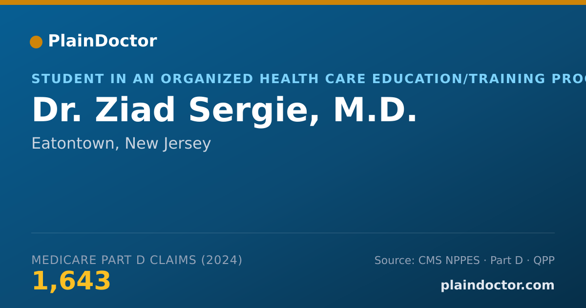 Shareable card for Ziad Sergie, M.D. - Student in an Organized Health Care Education/Training Program, Eatontown, NJ