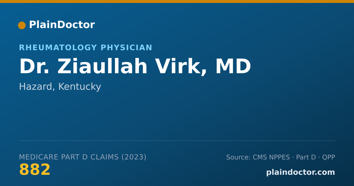 Shareable card for Ziaullah Virk, MD - Rheumatology Physician, Hazard, KY