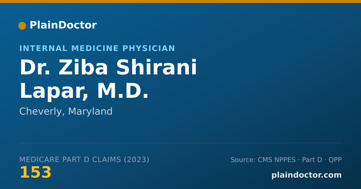 Shareable card for Ziba Shirani Lapar, M.D. - Internal Medicine Physician, Cheverly, MD
