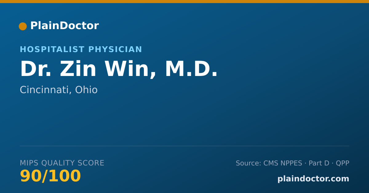 Shareable card for Zin Win, M.D. - Hospitalist Physician, Cincinnati, OH