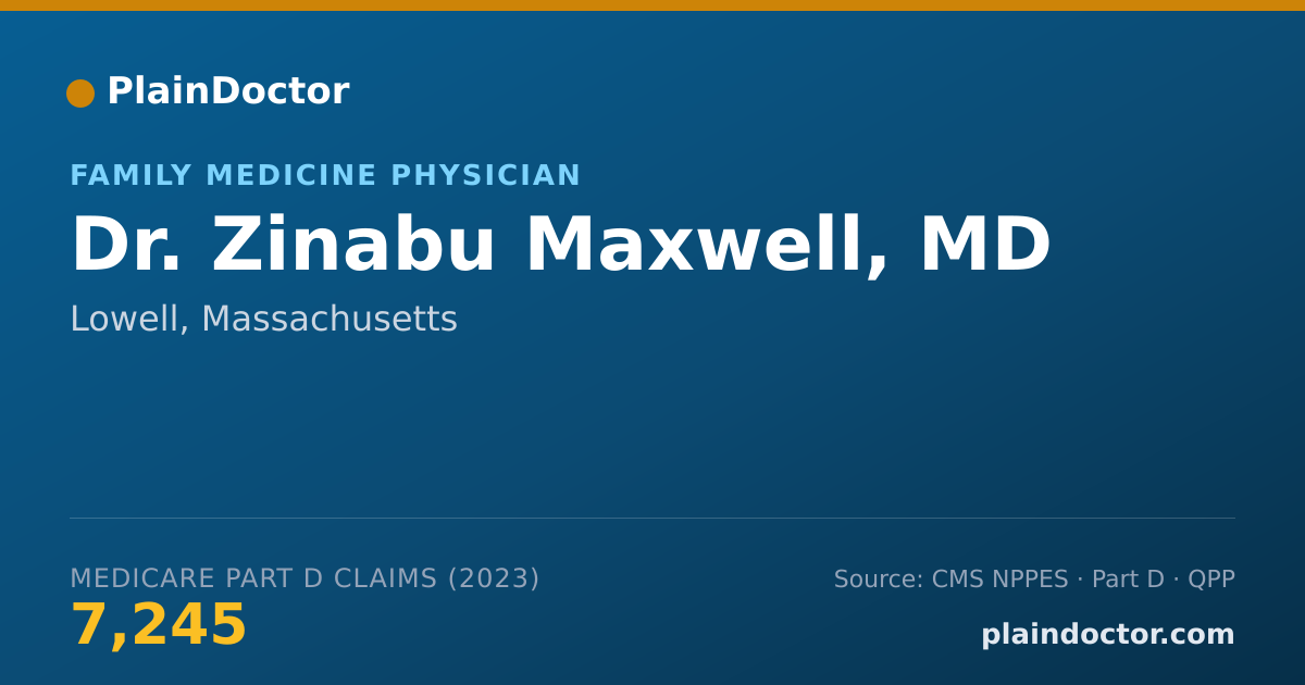 Shareable card for Zinabu Maxwell, MD - Family Medicine Physician, Lowell, MA
