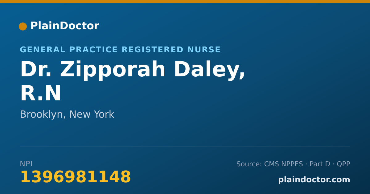 Shareable card for Zipporah Daley, R.N - General Practice Registered Nurse, Brooklyn, NY