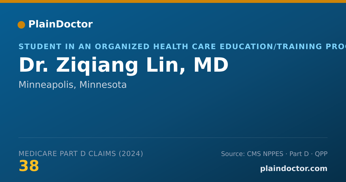 Shareable card for Ziqiang Lin, MD - Student in an Organized Health Care Education/Training Program, Minneapolis, MN