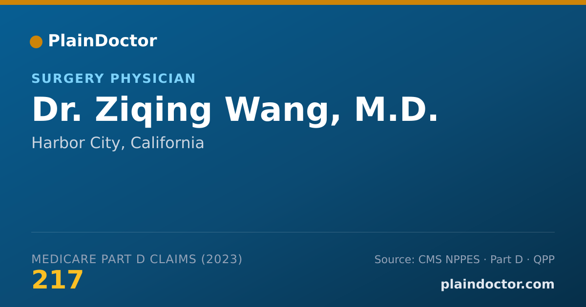 Shareable card for Ziqing Wang, M.D. - Surgery Physician, Harbor City, CA
