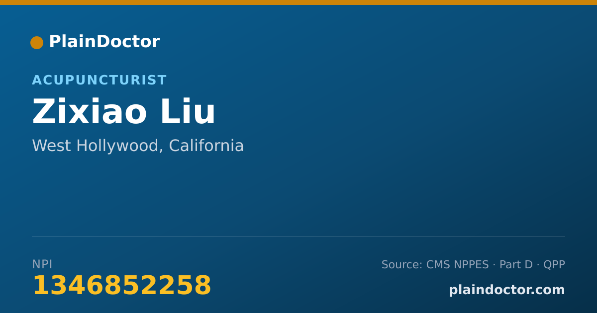 Shareable card for Zixiao Liu - Acupuncturist, West Hollywood, CA