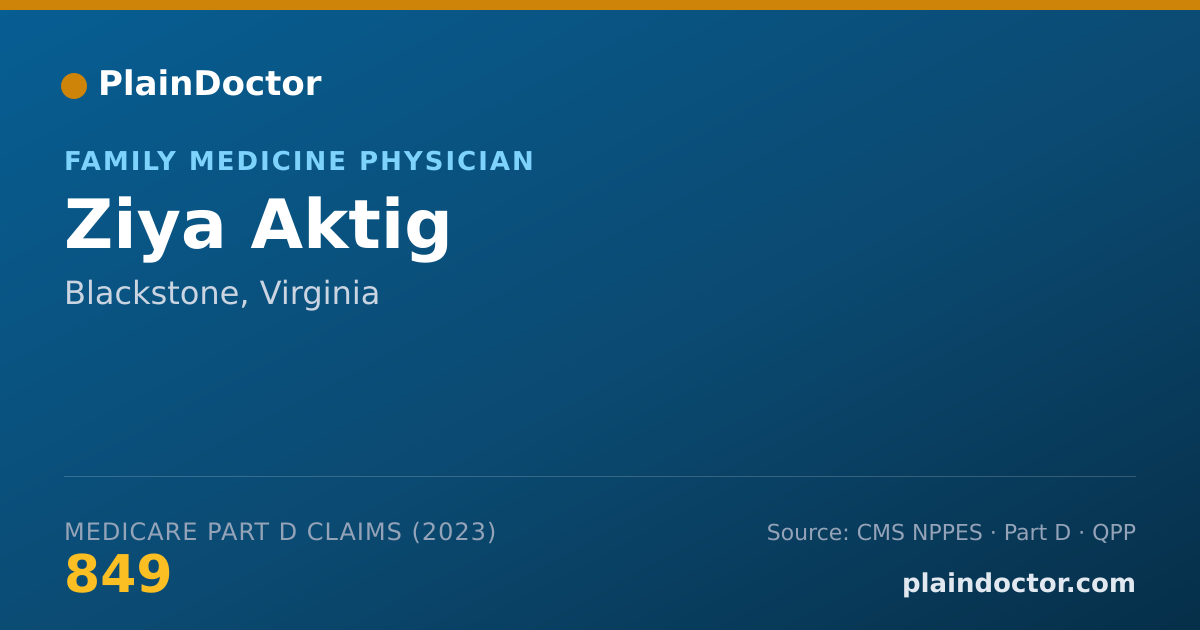 Shareable card for Ziya Aktig - Family Medicine Physician, Blackstone, VA