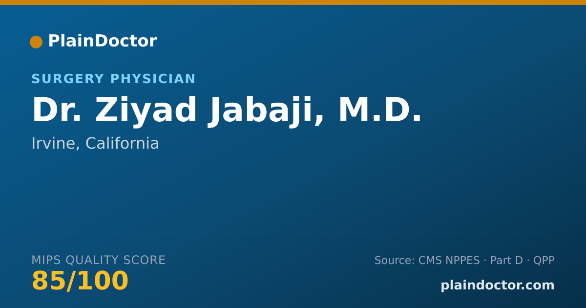 Shareable card for Ziyad Jabaji, M.D. - Surgery Physician, Irvine, CA