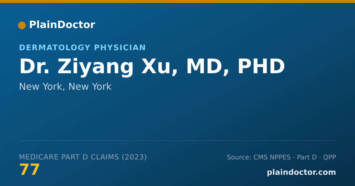 Shareable card for Ziyang Xu, MD, PHD - Dermatology Physician, New York, NY