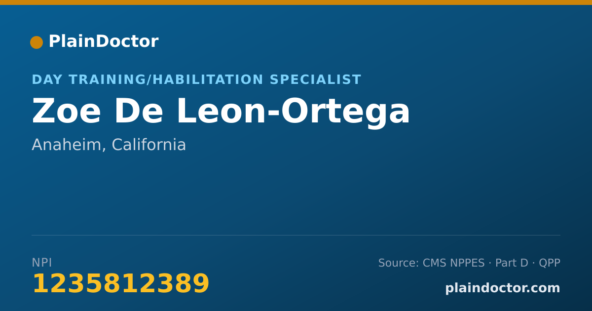 Shareable card for Zoe De Leon-Ortega - Day Training/Habilitation Specialist, Anaheim, CA