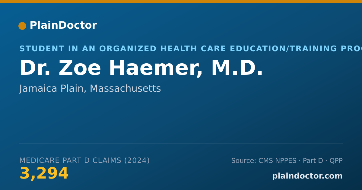 Shareable card for Zoe Haemer, M.D. - Student in an Organized Health Care Education/Training Program, Jamaica Plain, MA