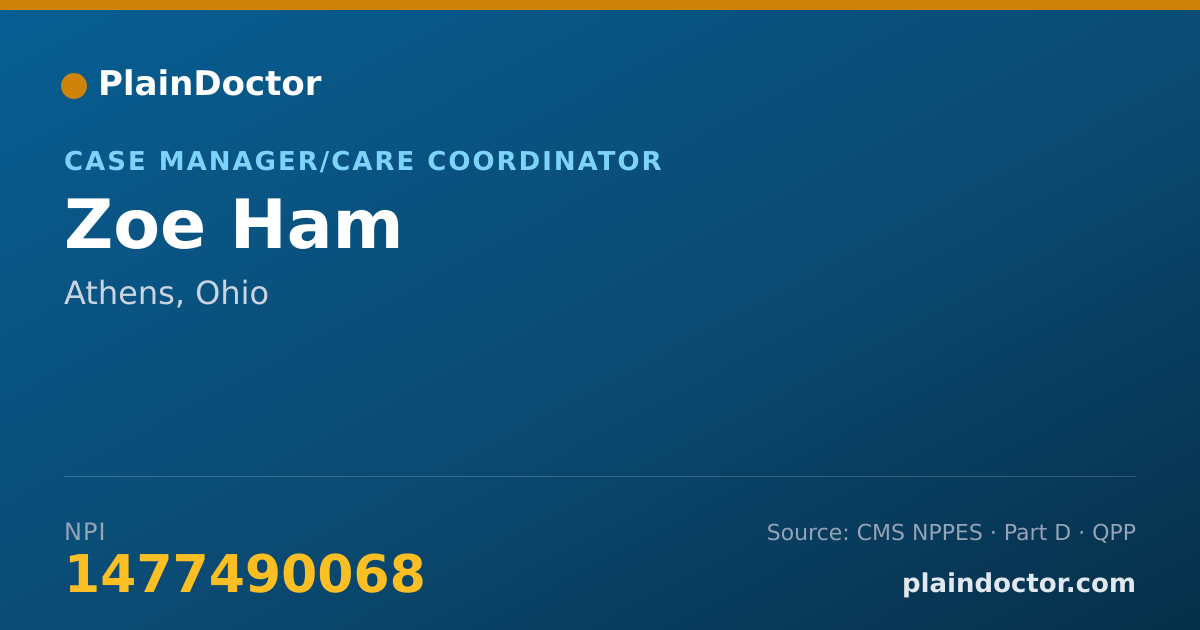 Shareable card for Zoe Ham - Community Health Worker, Athens, OH