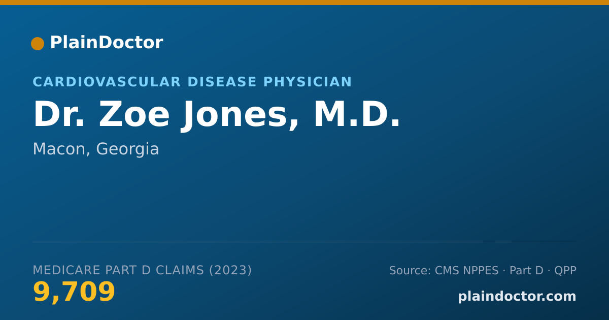 Shareable card for Zoe Jones, M.D. - Cardiovascular Disease Physician, Macon, GA