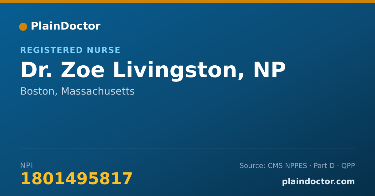 Shareable card for Zoe Livingston, NP - Registered Nurse, Boston, MA