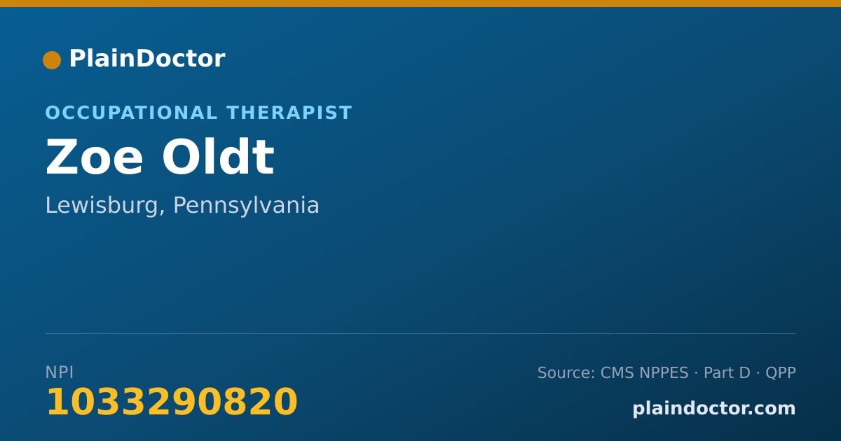 Shareable card for Zoe Oldt - Occupational Therapist, Lewisburg, PA