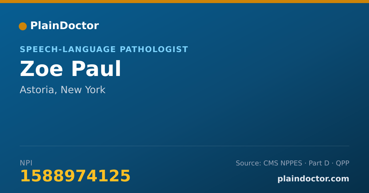 Shareable card for Zoe Paul - Speech-Language Pathologist, Astoria, NY