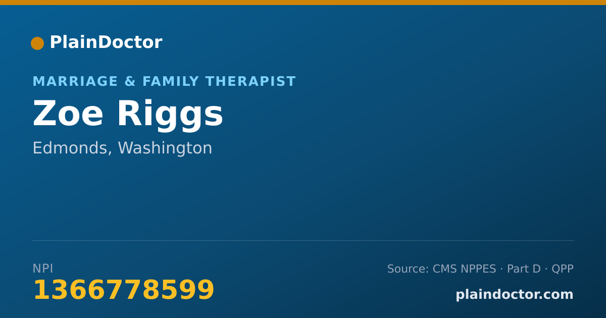 Shareable card for Zoe Riggs - Marriage & Family Therapist, Edmonds, WA