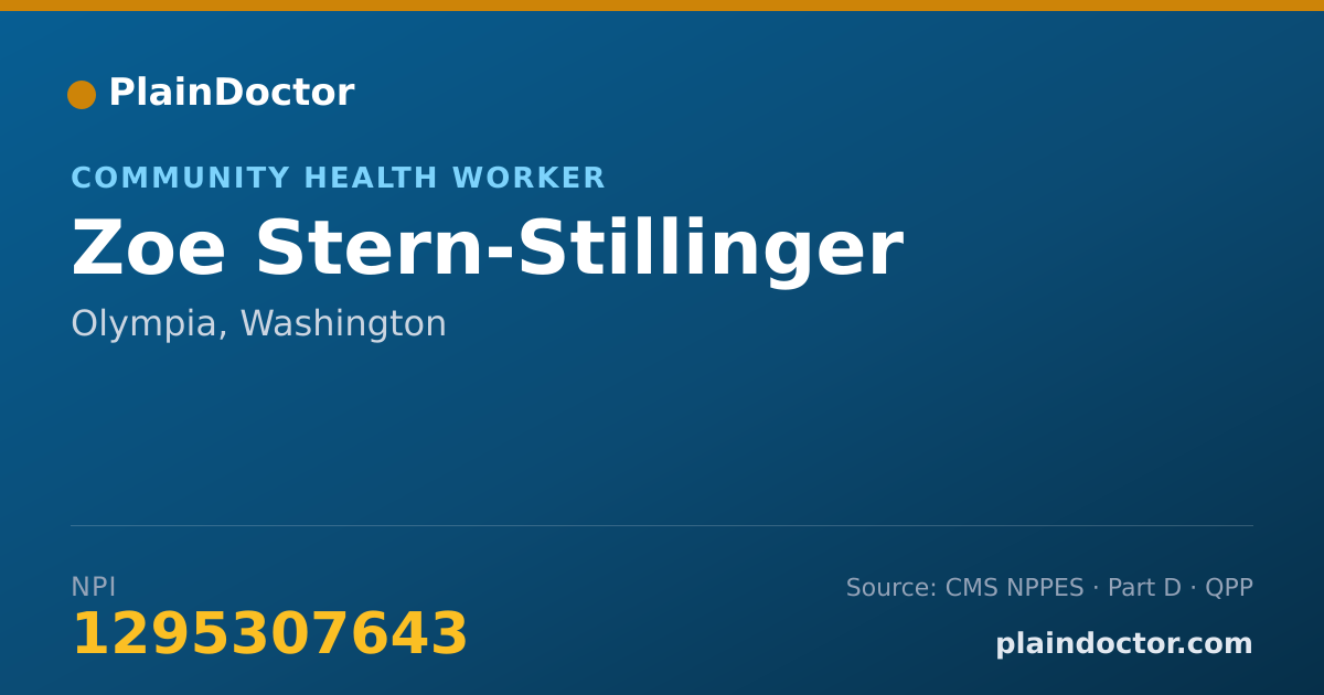 Shareable card for Zoe Stern-Stillinger - Community Health Worker, Olympia, WA