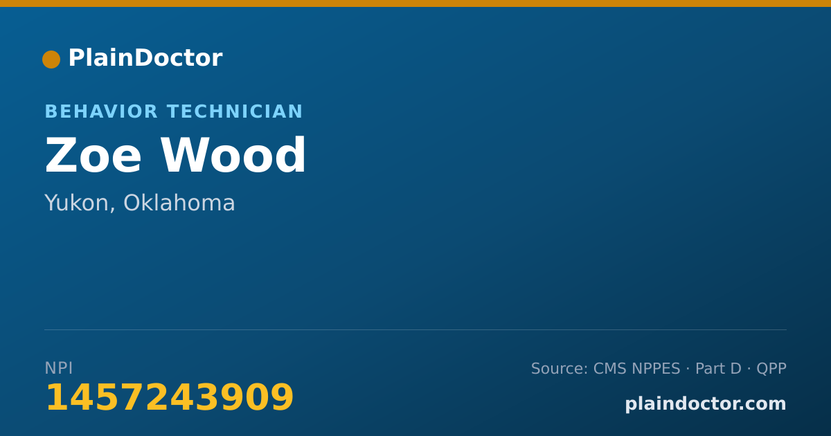 Shareable card for Zoe Wood - Behavior Technician, Yukon, OK