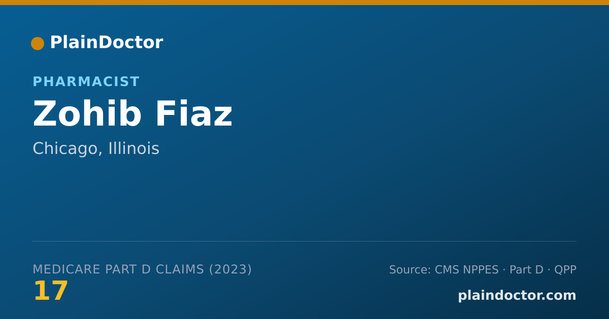Shareable card for Zohib Fiaz - Pharmacist, Chicago, IL