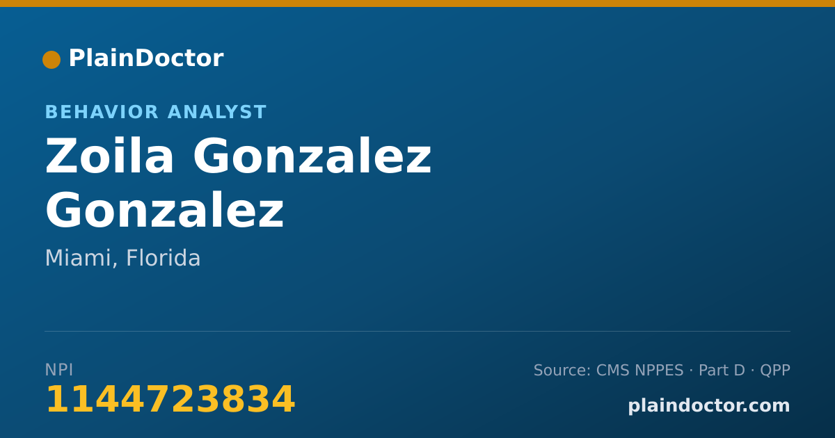 Shareable card for Zoila Gonzalez Gonzalez - Behavior Analyst, Miami, FL