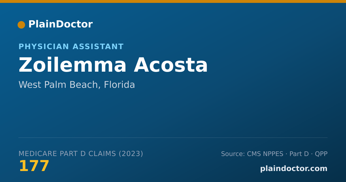 Shareable card for Zoilemma Acosta - Physician Assistant, West Palm Beach, FL