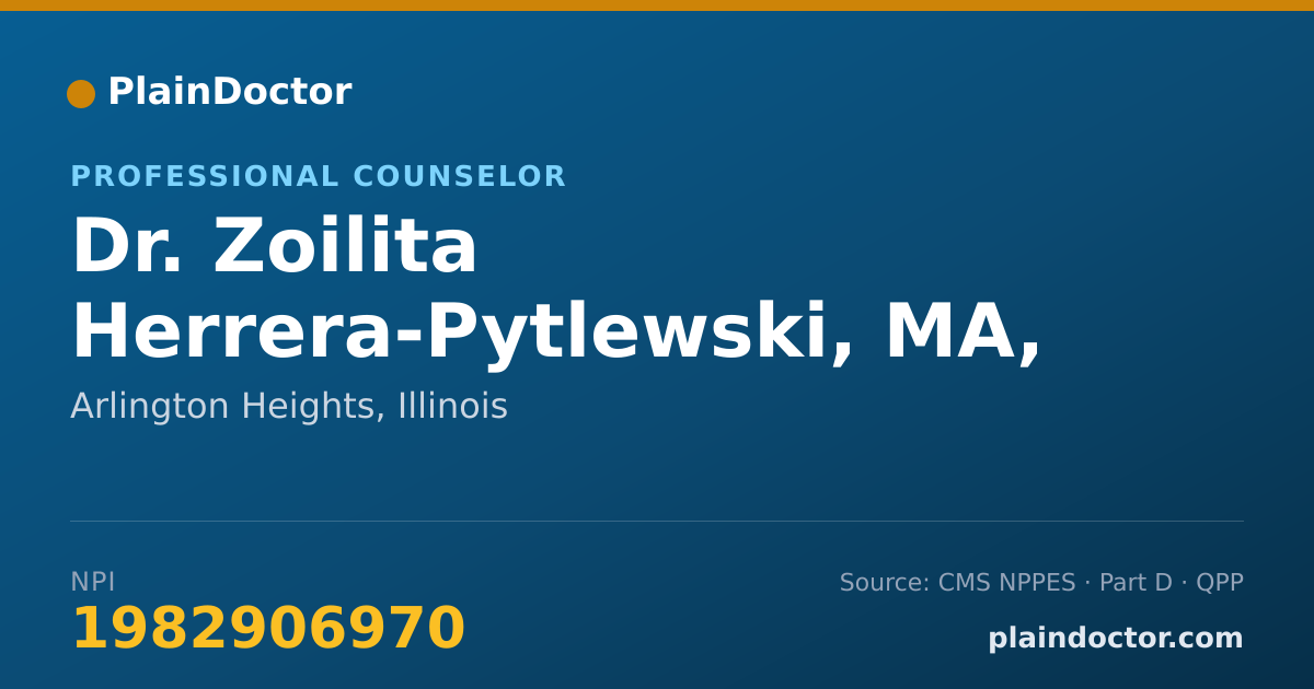 Shareable card for Zoilita Herrera-Pytlewski, MA, LCPC - Professional Counselor, Arlington Heights, IL
