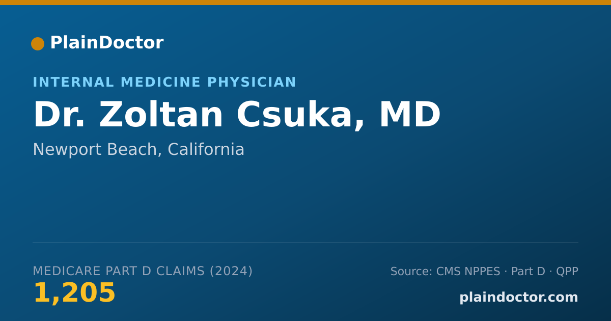 Shareable card for Zoltan Csuka, MD - Internal Medicine Physician, Newport Beach, CA