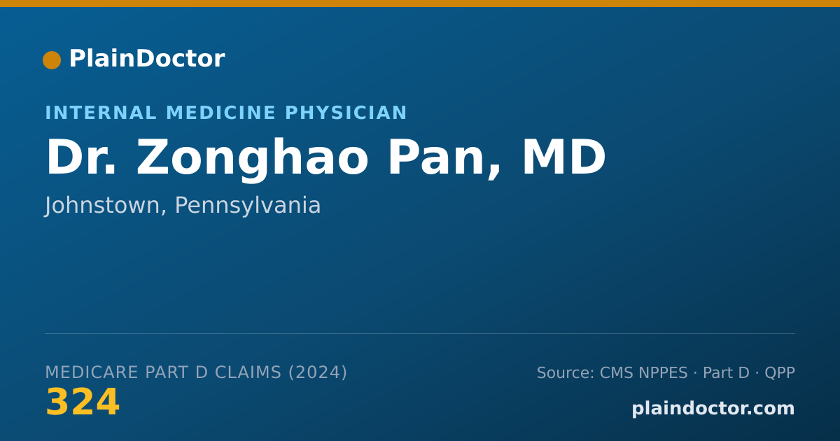 Shareable card for Zonghao Pan, MD - Internal Medicine Physician, Johnstown, PA