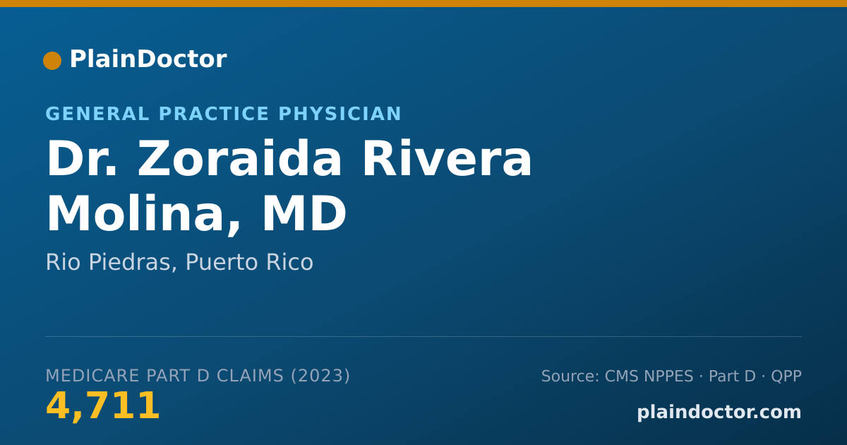 Shareable card for Zoraida Rivera Molina, MD - General Practice Physician, Rio Piedras, PR