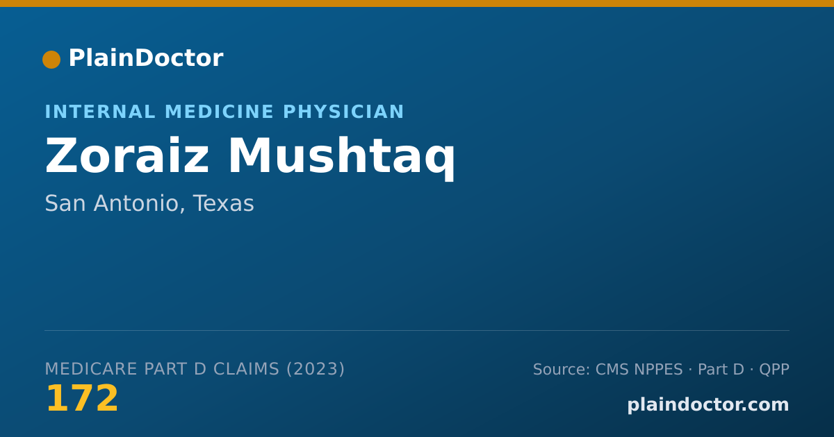 Shareable card for Zoraiz Mushtaq - Internal Medicine Physician, San Antonio, TX