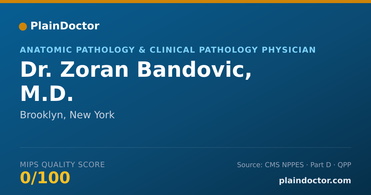 Shareable card for Zoran Bandovic, M.D. - Anatomic Pathology & Clinical Pathology Physician, Brooklyn, NY
