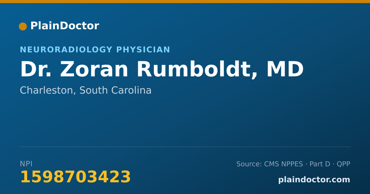 Shareable card for Zoran Rumboldt, MD - Neuroradiology Physician, Charleston, SC