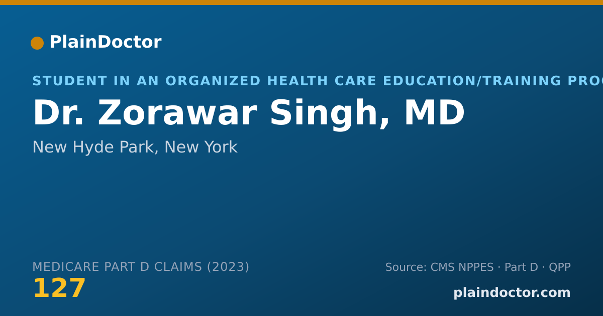 Shareable card for Zorawar Singh, MD - Student in an Organized Health Care Education/Training Program, New Hyde Park, NY